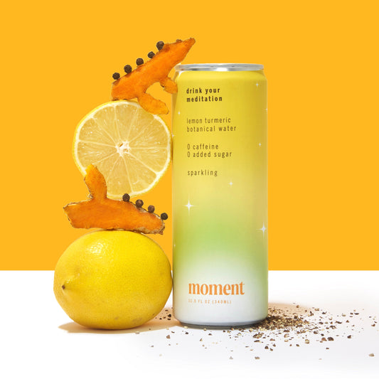 Moment Lemon Turmeric Adaptogen Drink 12 Pack -Drink Your Meditation