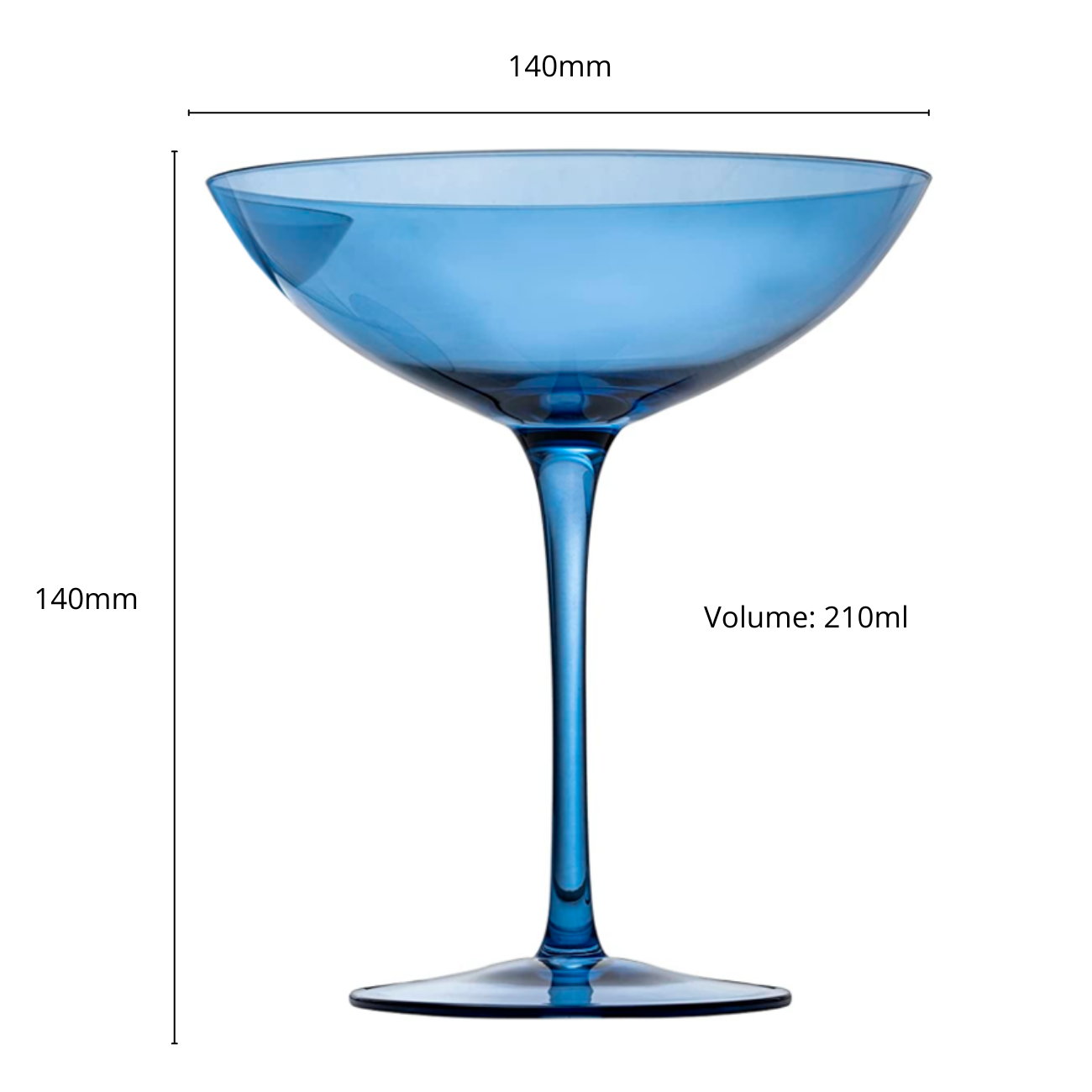 Champagne Coupes 12 oz Set Of 2 (Cobalt Blue)