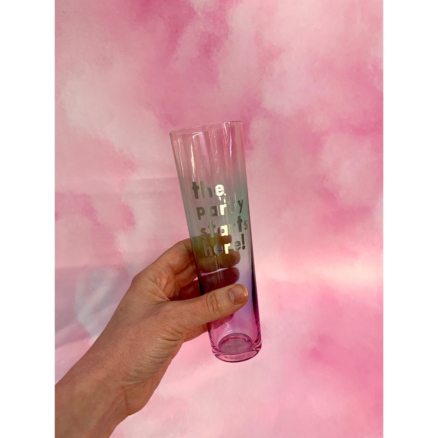 Party Starts Here Flat Bottomed Champagne Glass Flute by The Bullish Store