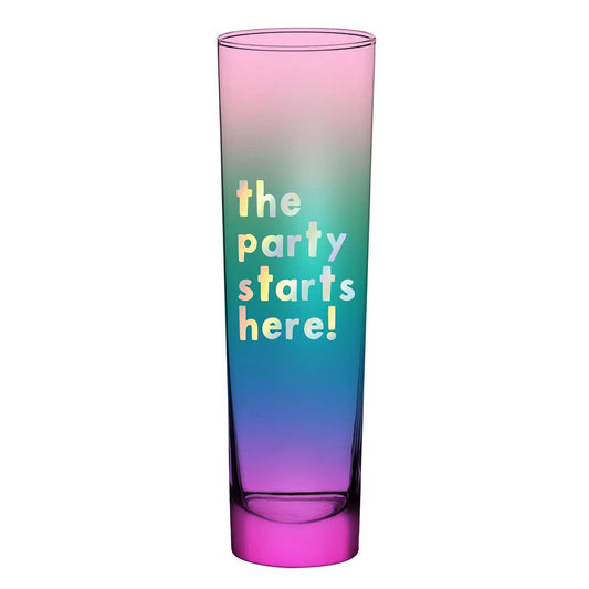 Party Starts Here Flat Bottomed Champagne Glass Flute by The Bullish Store