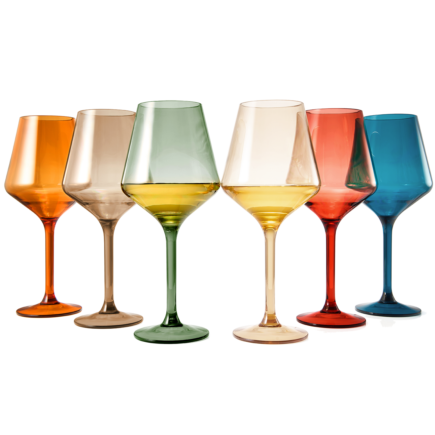 The Wine Savant Stemmed Acrylic Glasses Wine Glasses 15 oz Set of 6