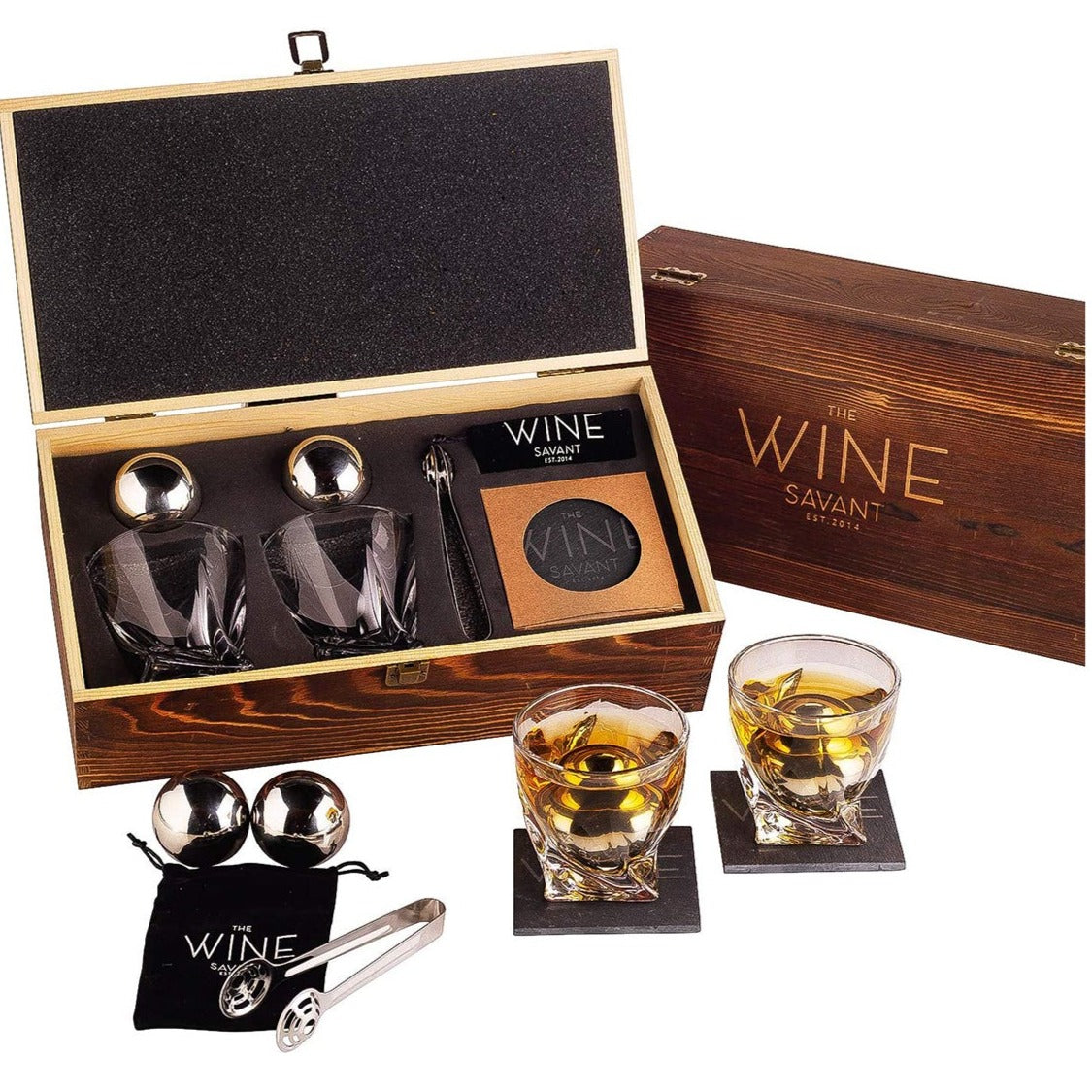 Luxurious Whiskey Stones & Glasses Gift Set