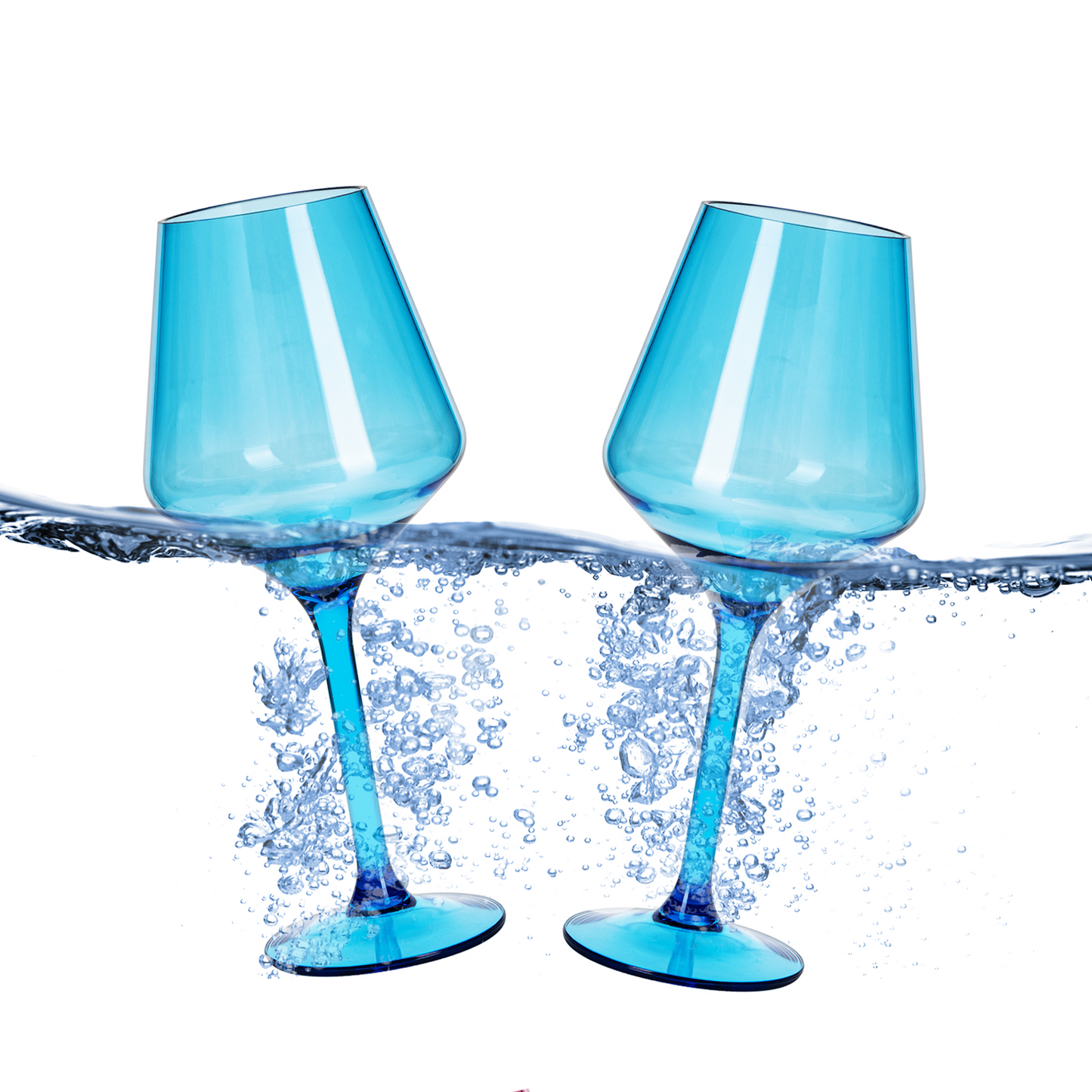 The Wine Savant Floating Shatterproof Poolside Wine Glasses 15 oz  Set of 2