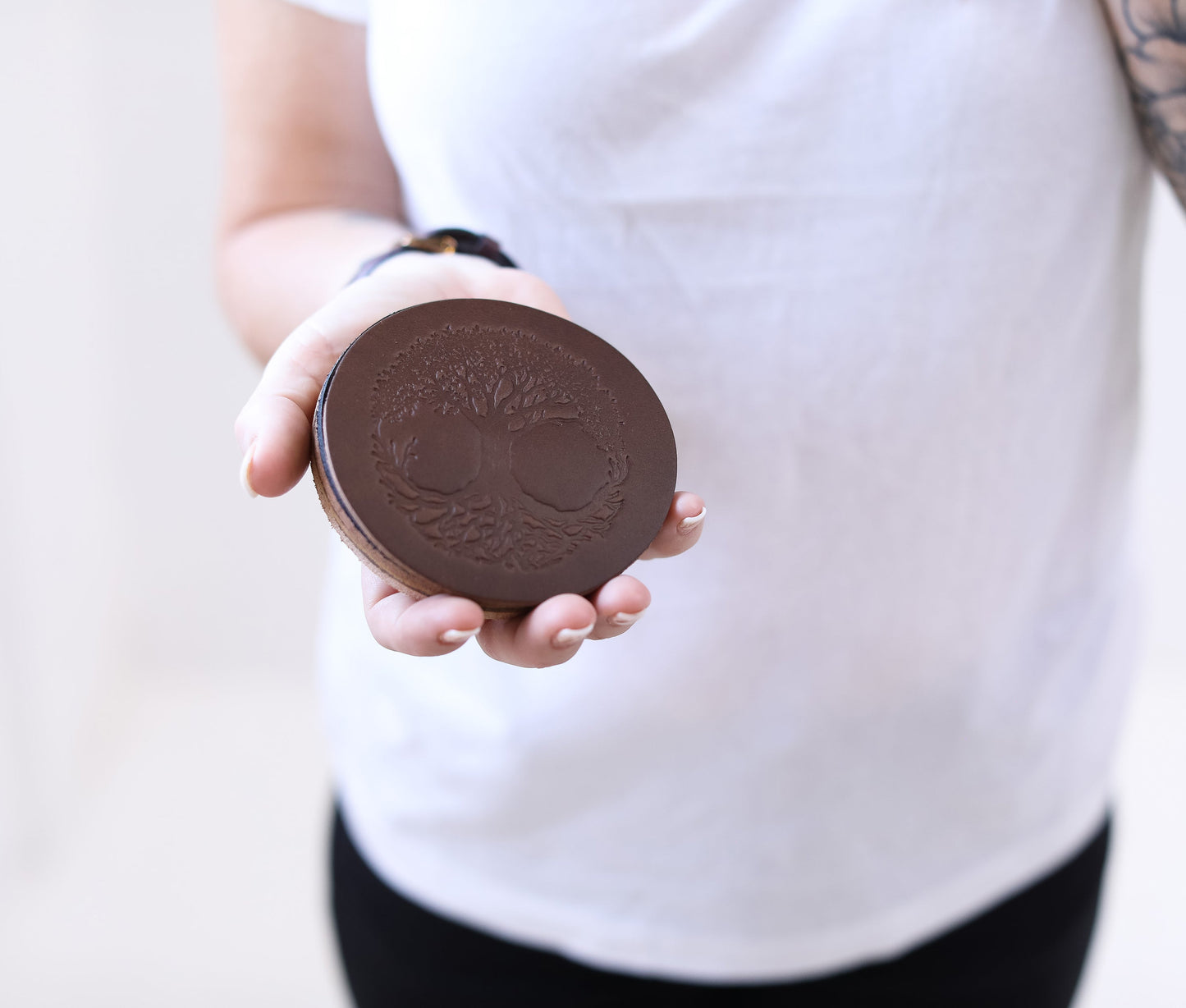 Genuine Leather Coaster Set Of 4