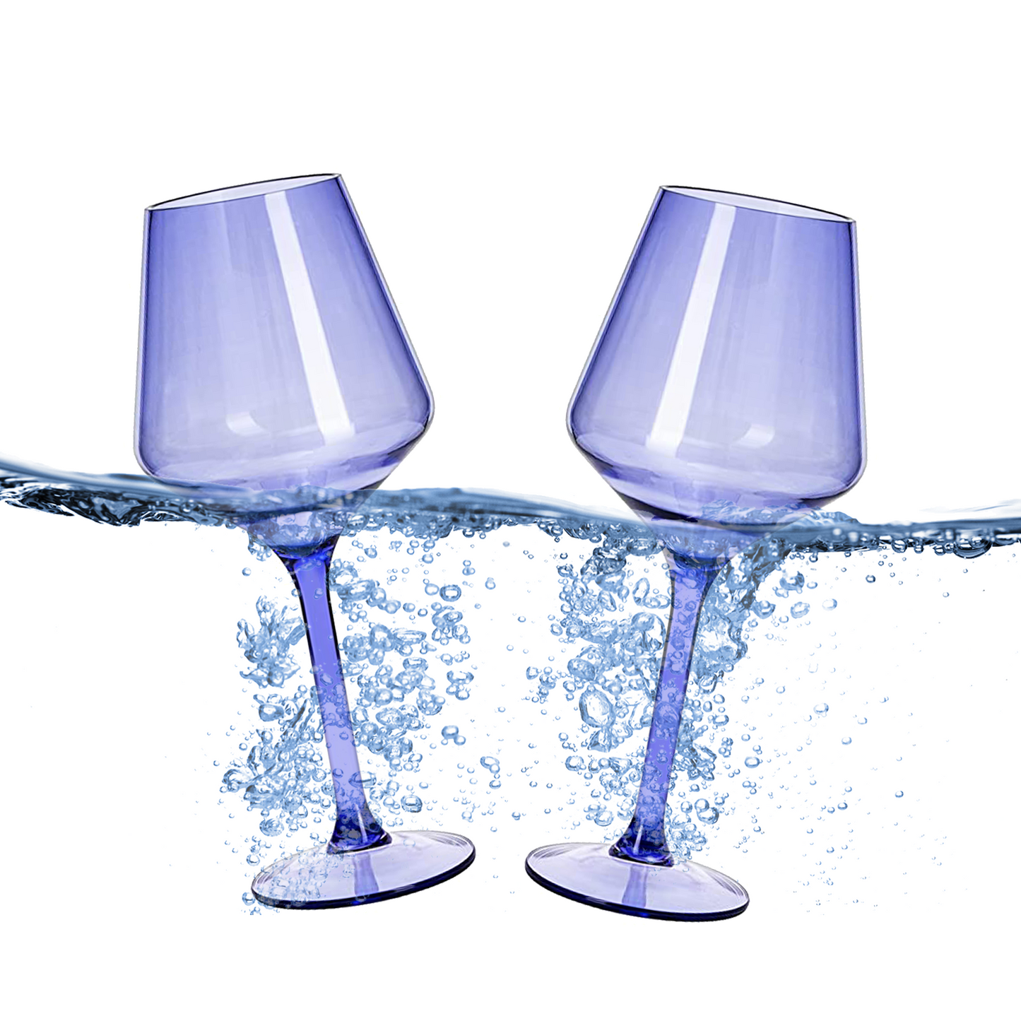 The Wine Savant Floating Shatterproof Poolside Wine Glasses 15 oz  Set of 2