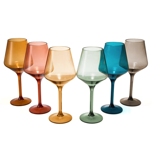 The Wine Savant Stemmed Acrylic Glasses Wine Glasses 15 oz Set of 6