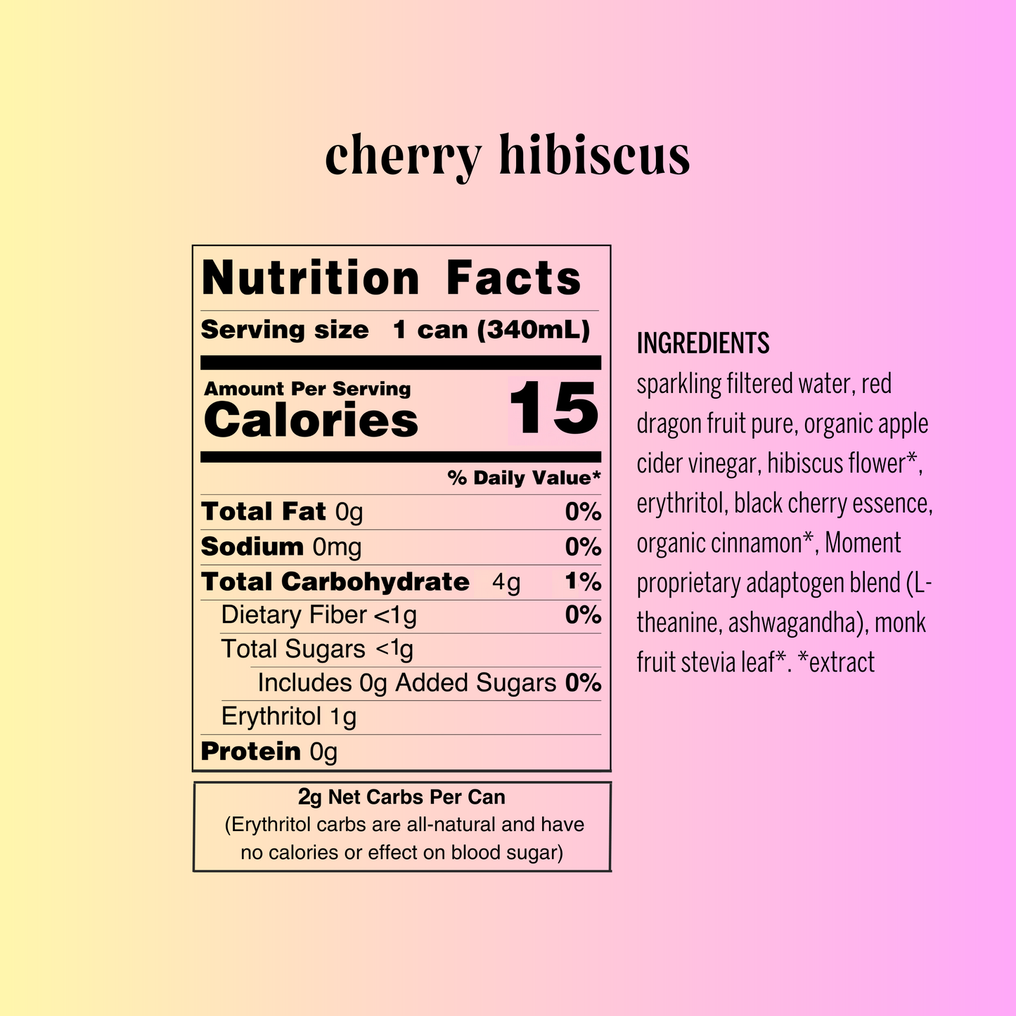 Moment Cherry Hibiscus Adaptogen Drink 12 Pack -Drink Your Meditation